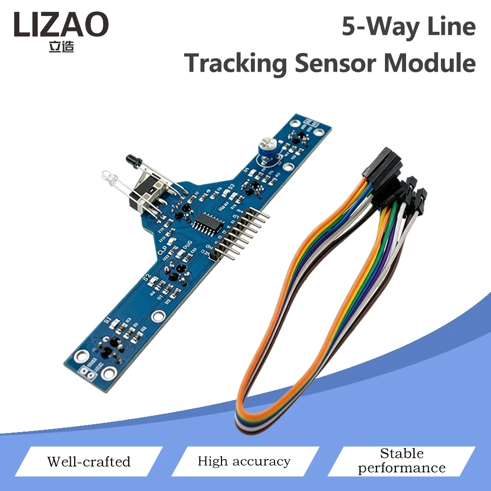 5-Way Tracing Sensor Module, TCRT5000 Based Tracking Board for Smart Car Line Following Projec