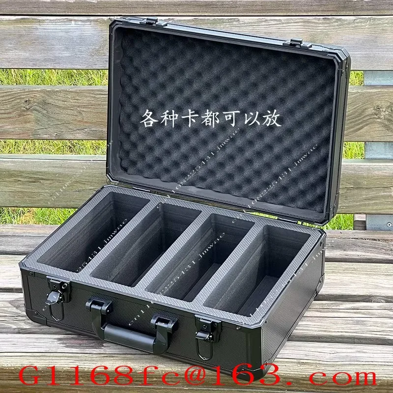 Four Row Graded Card Box, Lockable Display Rack, Safe Sports Card Storage Box