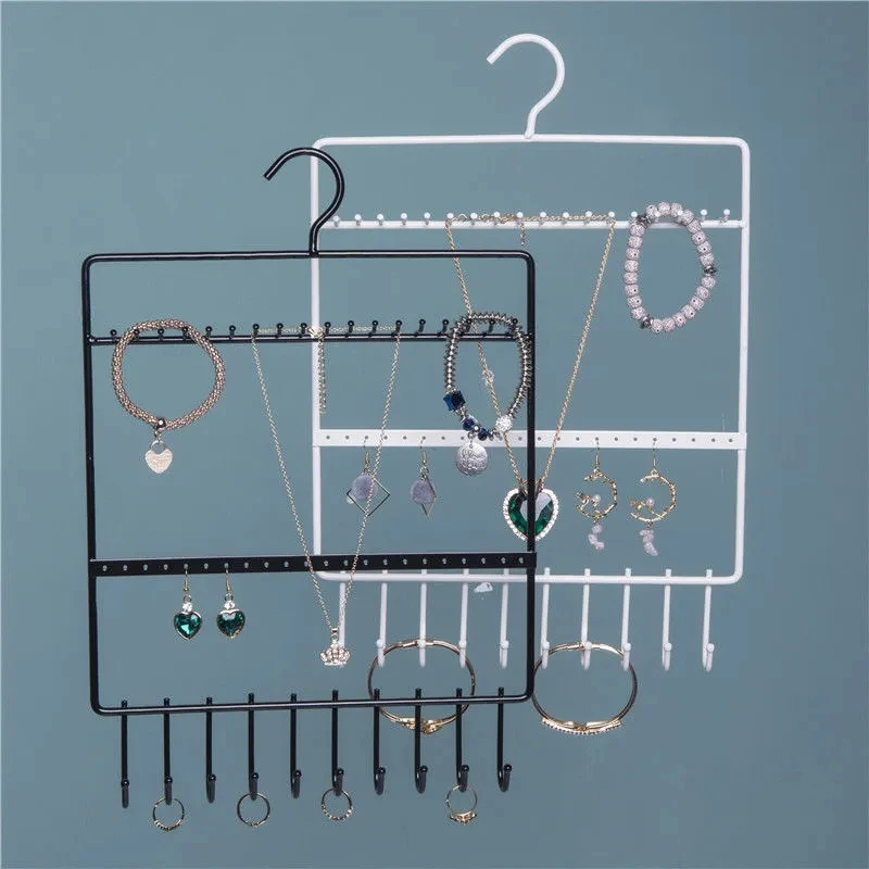 Metal Earring Jewelry Display Organizer Wall Hanging Jewelry Stand Hook up Necklace Ring Jewelry Storage Display Store Decor