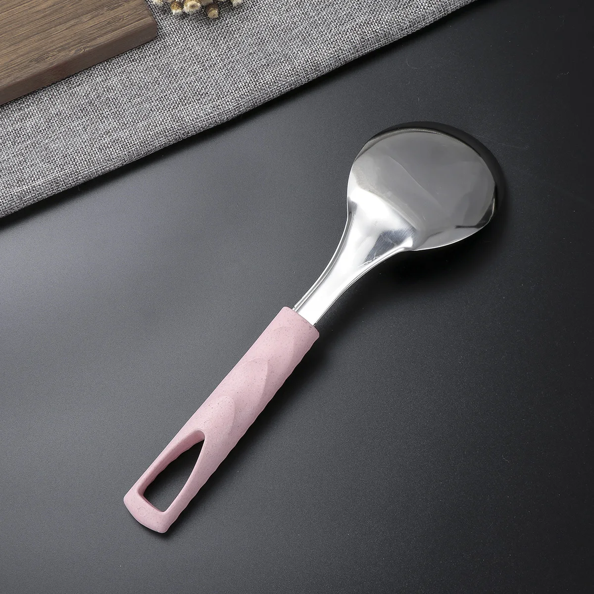 

Stainless Steel Rice Kitchen Dining Spoon Ergonomic Handle Home Restaurant Buffet Use Paddle Scoop Dinner Spoon