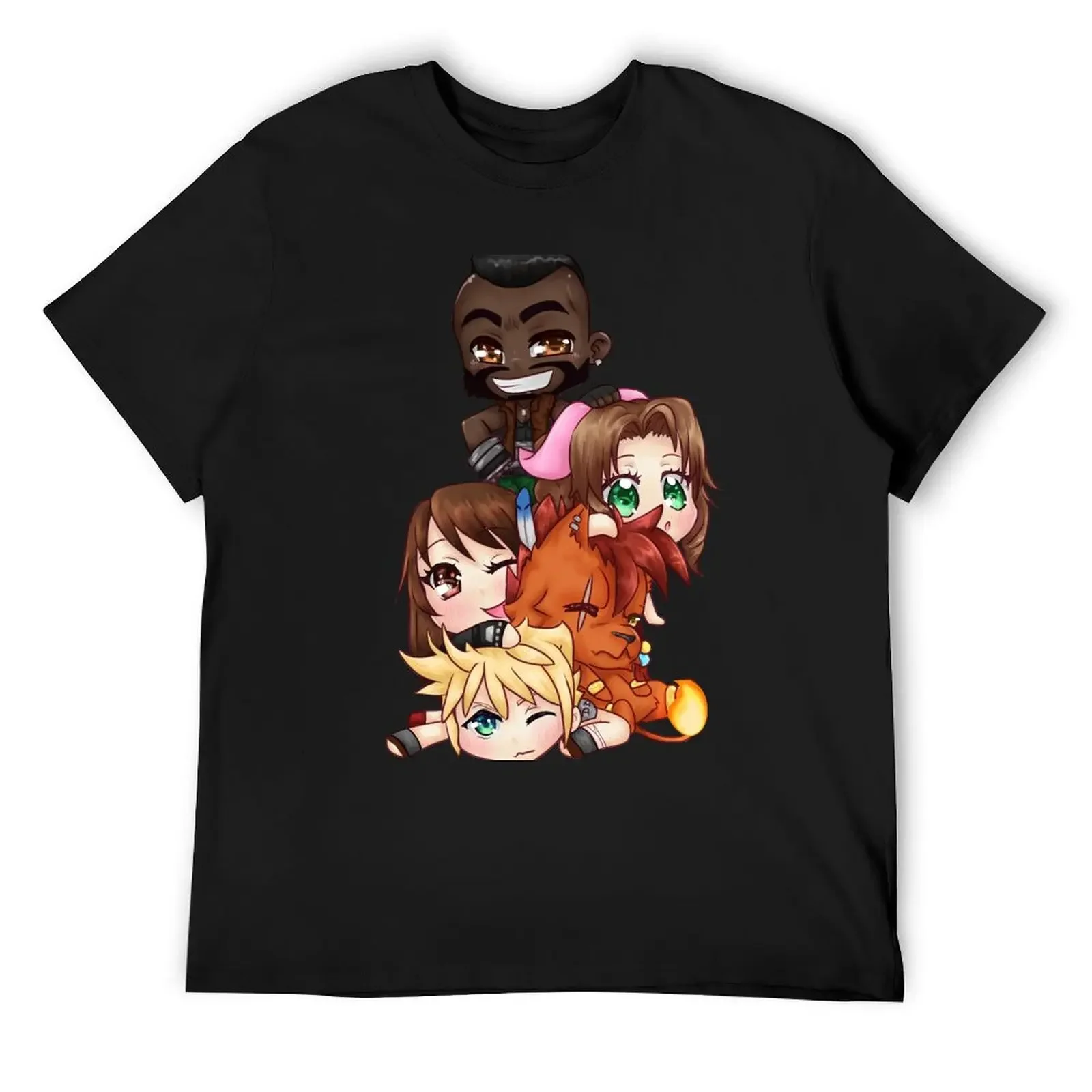 FFVII Chibi Dogpile T-Shirt street wear man t shirt mens t shirts