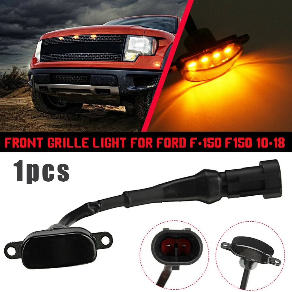 

Sale Front Grille Grill LED Light Smoke Raptor Style Lamp Amber For Ford F-150 F150 2010 2011 2012 2013 2014 2015