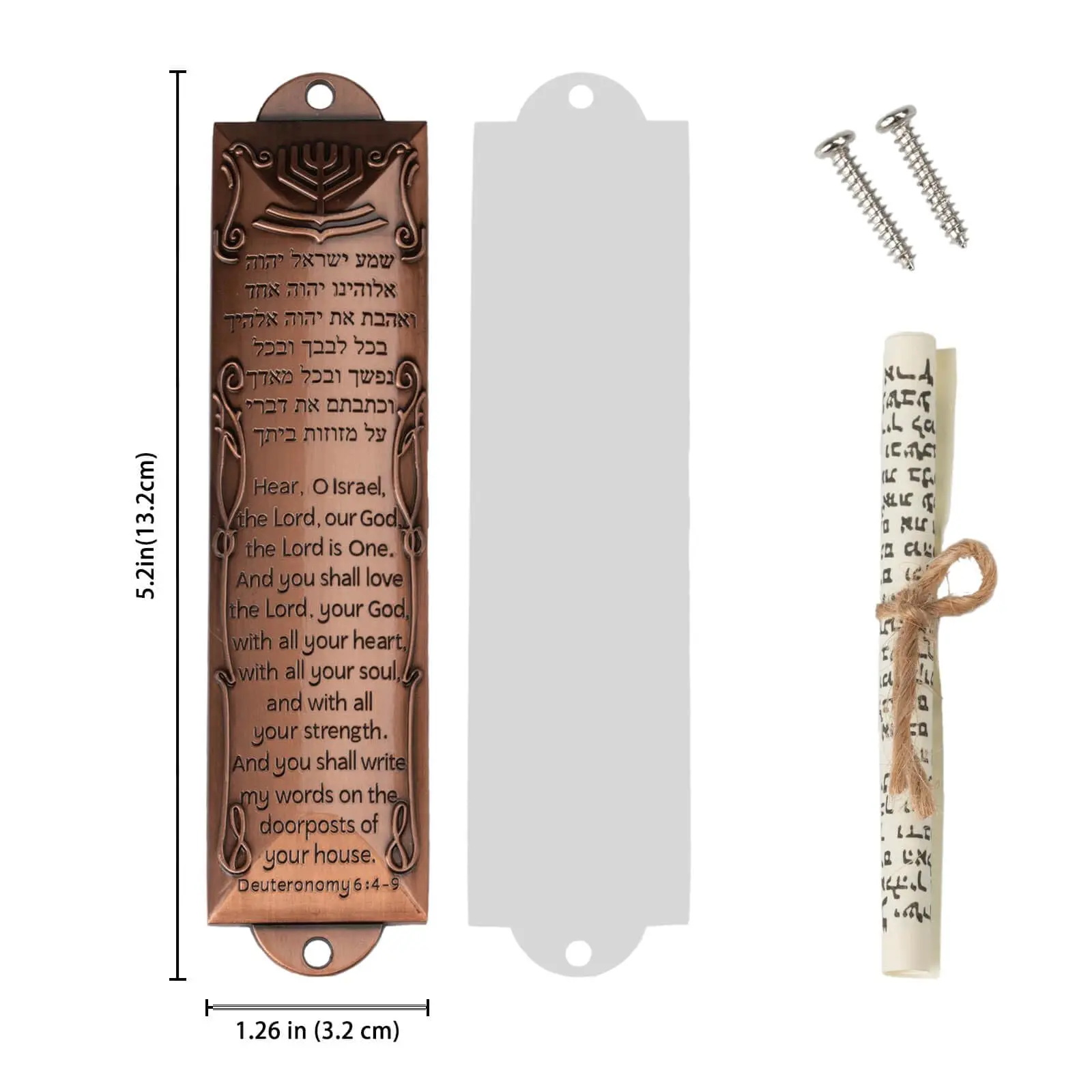 3Pcs Door Mezuzah with Scrolls Gift Set Free Crystal Star of David Keychain Bag Hebrew Blessing Mezuza Case Judaica Home Decor