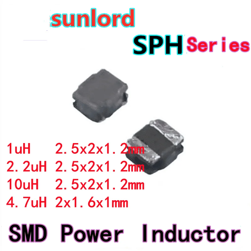 

50 шт. сильноточный силовой индуктор SMD серии SPH SPH252012H2R2MT 2,2 мкГн 2A 2510 2,5×2×1,2 мм 1UH 10UH 201610 4,7UH