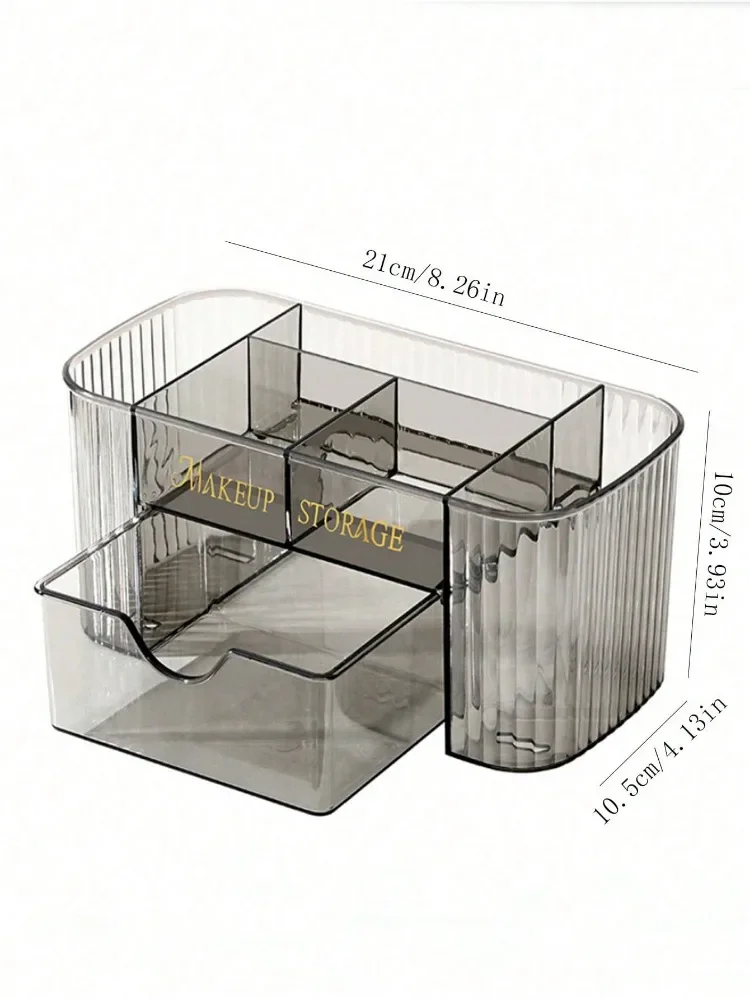 Desktop Drawer-Style Cosmetic Storage Box Transparent Jewelry Stationery Organizer Plastic Display Case Cosmetic Container Boxes