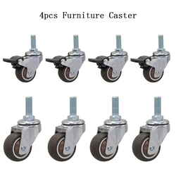 4pcs Furniture Casters Wheels Soft Rubber Swivel Caster Quite Roller Wheels for Trolley Baby Crib Bed Wheels Household Accessory