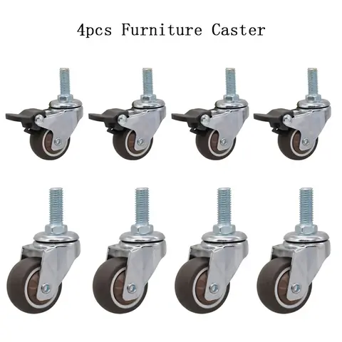 4pcs 가구 캐스터 바퀴 부드러운 고무 회전 캐스터 트롤리에 대 한 꽤 롤러 바퀴 아기 어린이 침대 침대 바퀴 가정용 액세서리