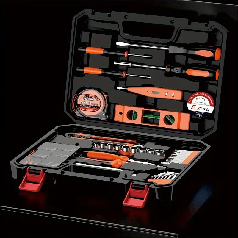 236 Piece Tool Set Auto Repair Tool Combination Package Socket Wrench Mixed Hand Kit With Plastic Toolbox Storage Case amagi