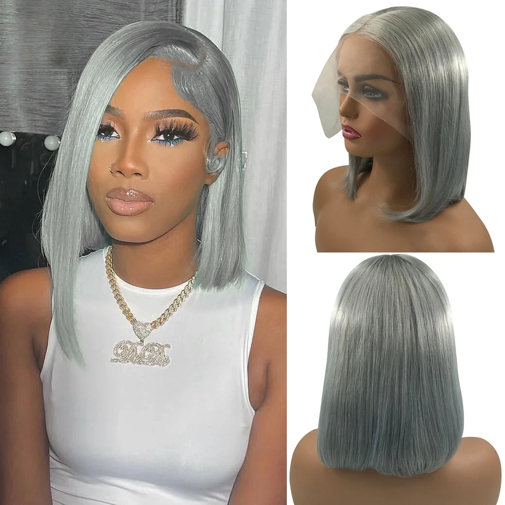 

Colored Short Bob 13X4 Human Hair Lace Front Wig Preplucked Ombre Honey Blonde Pixie Cut 613 Frontal Wigs