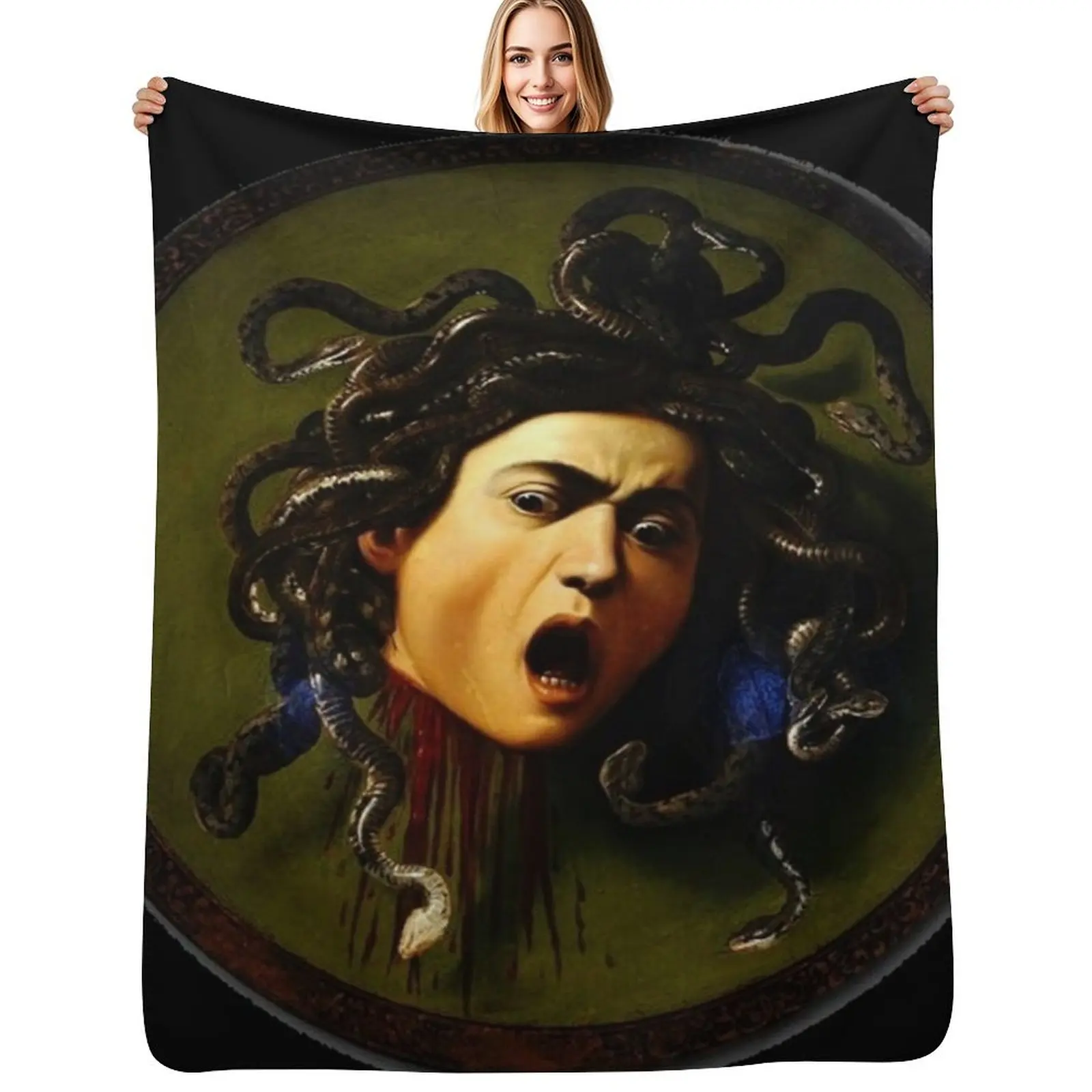 

aHead of Medusaa by Caravaggio Medusa Adult Halloween Throw Blanket manga Blankets For Bed Blankets For Sofas Blankets