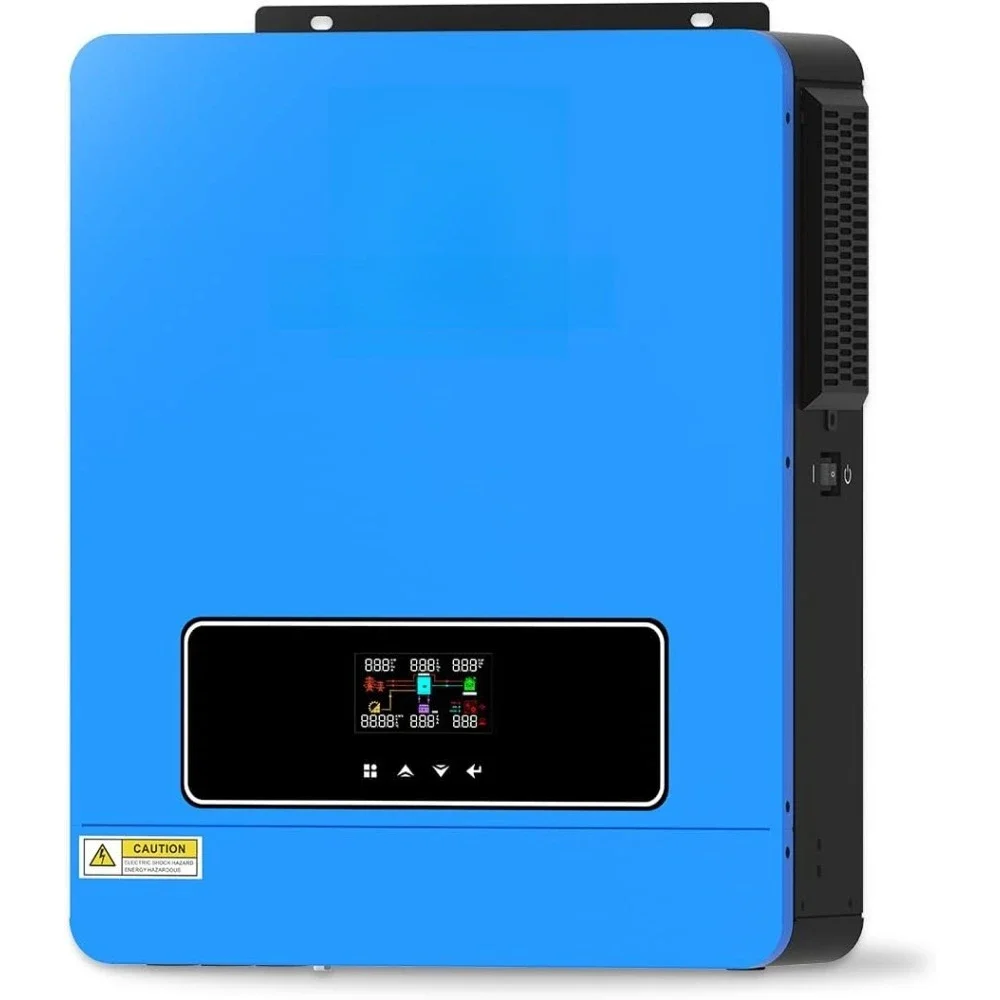 

3600W Solar Inverter Charger, DC 24V to AC 110V Hybrid Inverter with Built-in 120A MPPT Controller, Pure Sine Wave PV Power