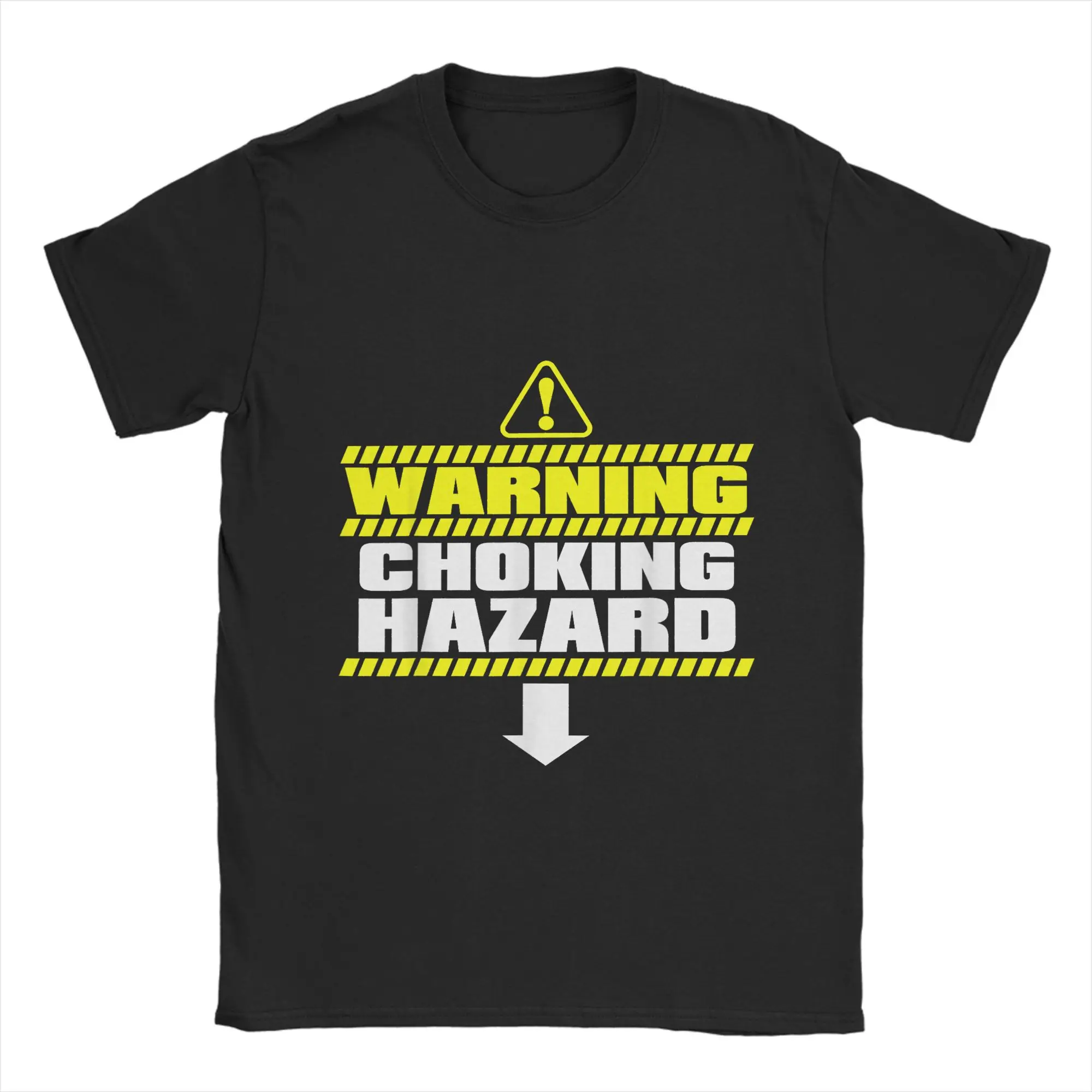 

Warning Choking Hazard Men T Shirts Funny Tees Short Sleeve O Neck T-Shirt Cotton Plus Size Clothes