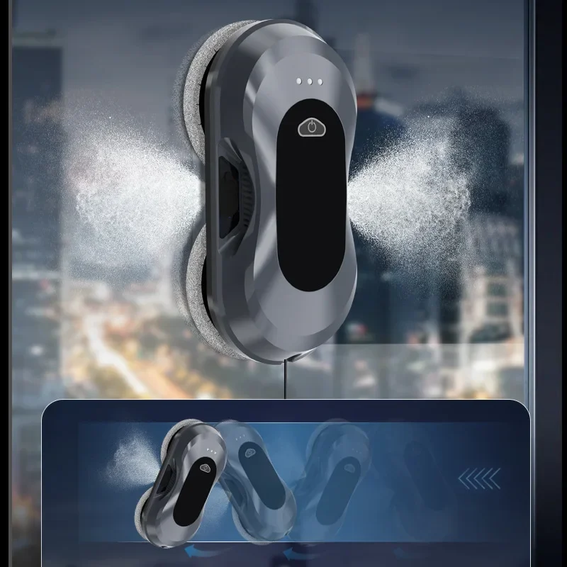 Трансграничный двусторонний распылитель воды, робот для мытья окон, полностью автоматический интеллектуальный ультратонкий бытовой артефакт для мытья окон