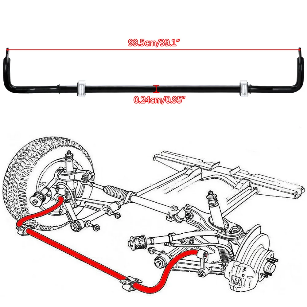 VR - 24mm Rear Sway Bar End Link Kit For 92-00 Honda Civic 94-01 Acura Integra DC2 + End Link Kit VR1013