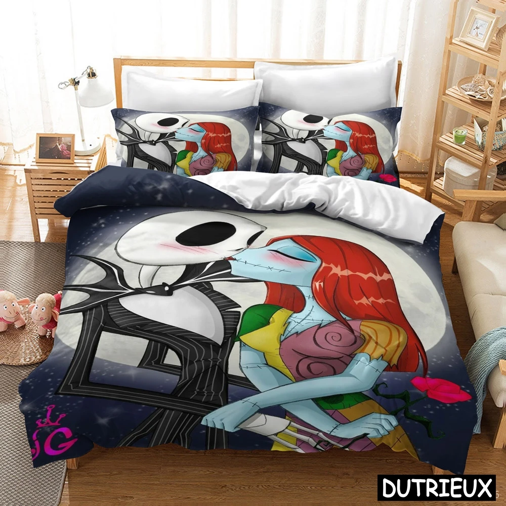 

3D Cartoon Printed The Nightmare Before Christmas Bedding Set Queen King Size Duvet Cover Set For Boys Girls Lovers Couple Gift