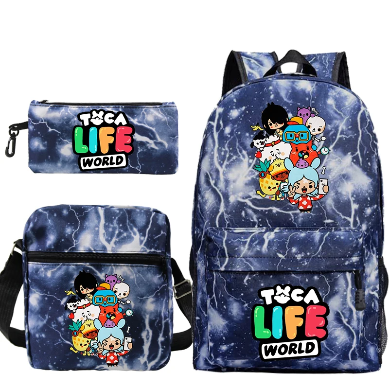 

3 Piece Set Toca Life World Backpack Students Girls School Bags s Backpacks Teens Travel Bag Toca Boca Rucksack Gift Bookbag