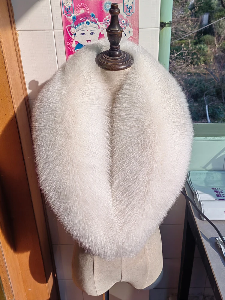 

Winter 100% Real Fox Fur Collar Genuine Luxury Neck Warm Fur Scarves Women's Natural Fox Scarf Decorate Long Shawl Wraps Female