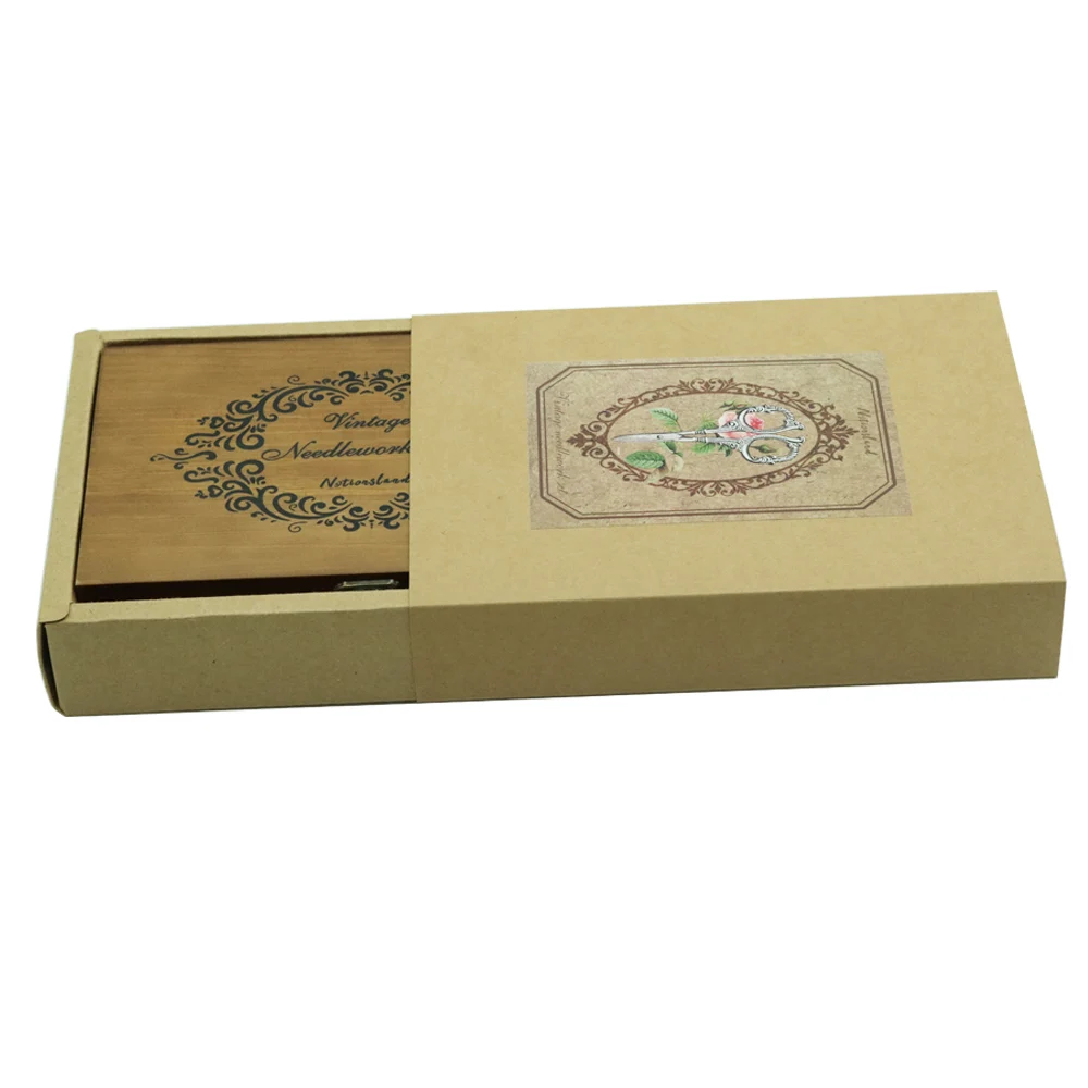 Embroidery Scissors Vintage Sewing Scissors Set with Wooden Case Portable Sewing Knitting Tools Tailoring Scissors for Sewing