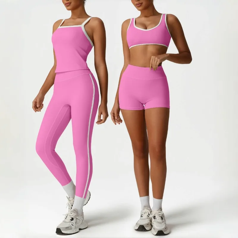 

Women's Yoga Set Hip Lifting and Abdominal Tightening Slim Fit High Elasticity Sports Bra Set Outdoor Running and Fitness Suit