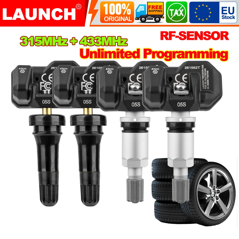 Capteur TPMS, 2 en 1, double fréquence 315Mhz et 433Mhz, programmable universel OEM, compatible avec le système de surveillance de la pression des pneus, programmation illimitée