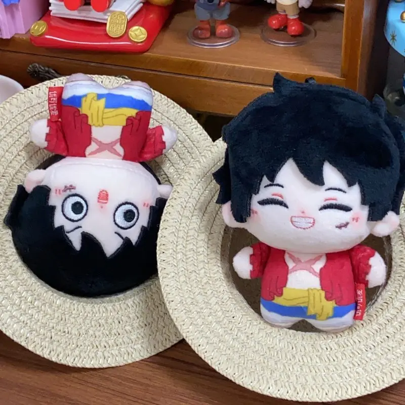 

10cm One Piece Plush Toys Kawai Straw Hat Luffy Print Cotton Doll,Mini Stuffed Hanging Plush Keychain,Bag Decor Anime Peripheral