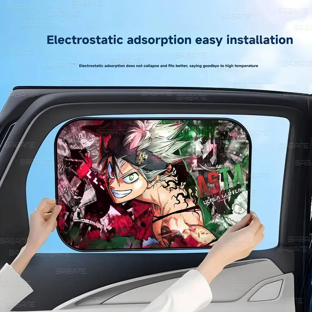 انمي ياباني الأسود البرسيم سيارة ظلة الصيف نافذة السيارة غطاء فيلم ظلة واقية من الشمس نافذة جانبية ظلة الستار Sunblock #4