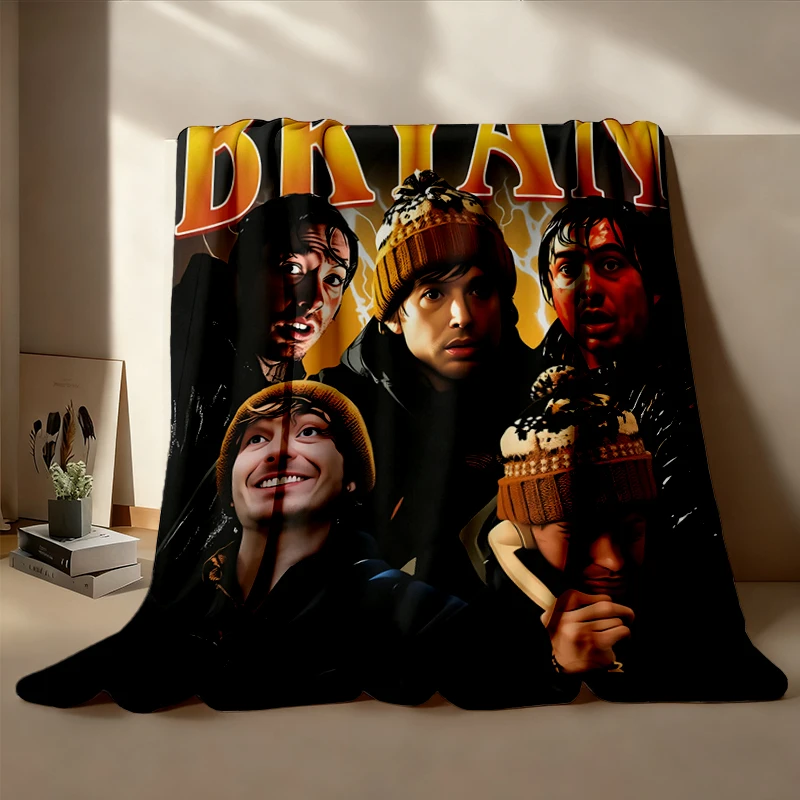 Bryan RE Flannel Blanket, Austin Abrams Funny Flannel Throw, RE Film Series Merch Cozy Blanket
