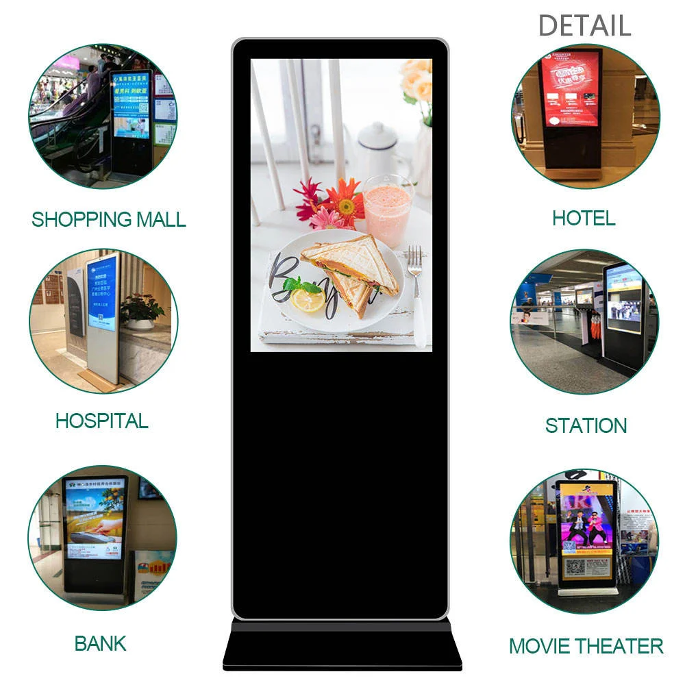 50-Zoll-Bodenstehpaneel mit Touchscreen, LED-Digitalbeschilderung und Display, Werbeausrüstung, Player für Gebäude oder Einkaufszentrum