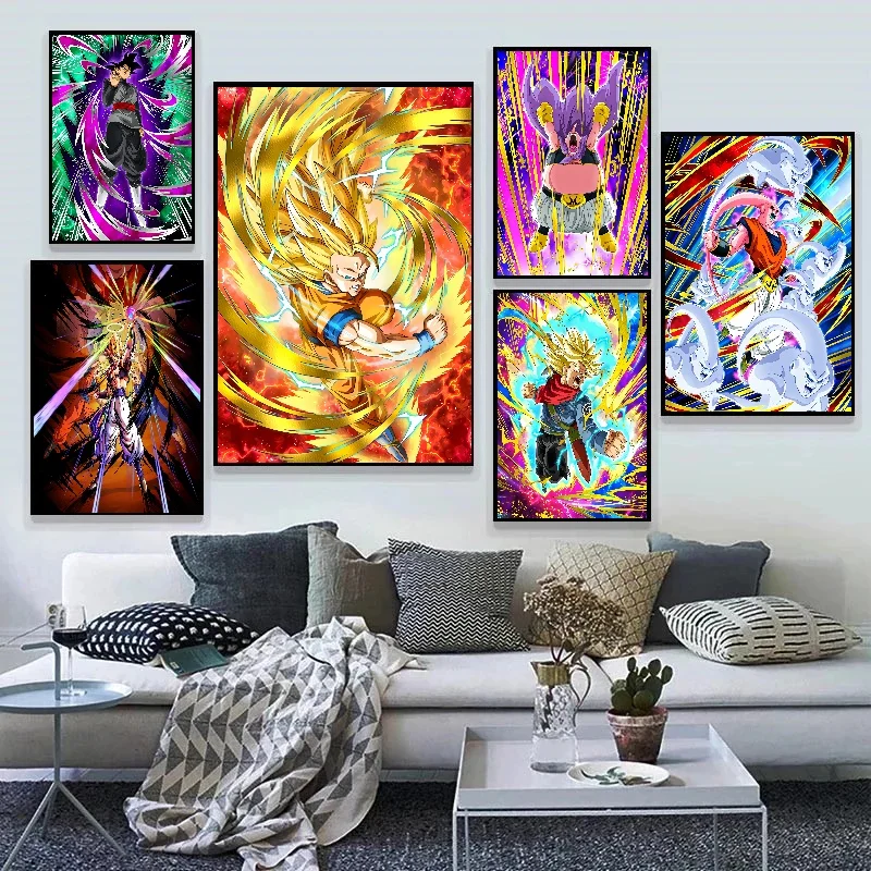 Bandai-Póster de animación apanesa de Dragon Ball, pintura colgante, Vegeta IV, Mural para dormitorio, sala de juegos, decoración de sala de estar