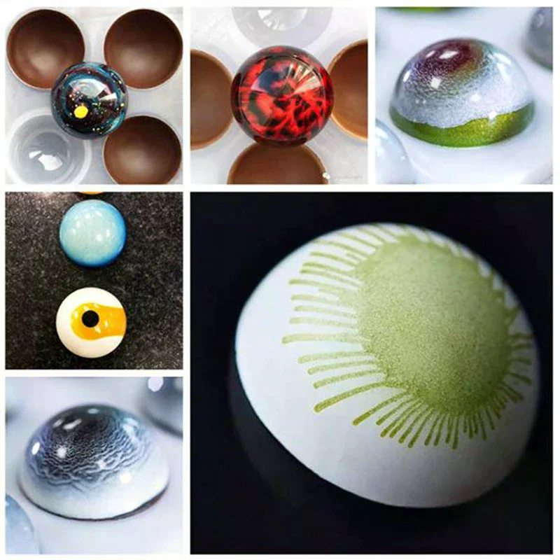 3D Chocolate Mold Polycarbonate Sphere Ball Thick Cake Molds Chocolate Mould