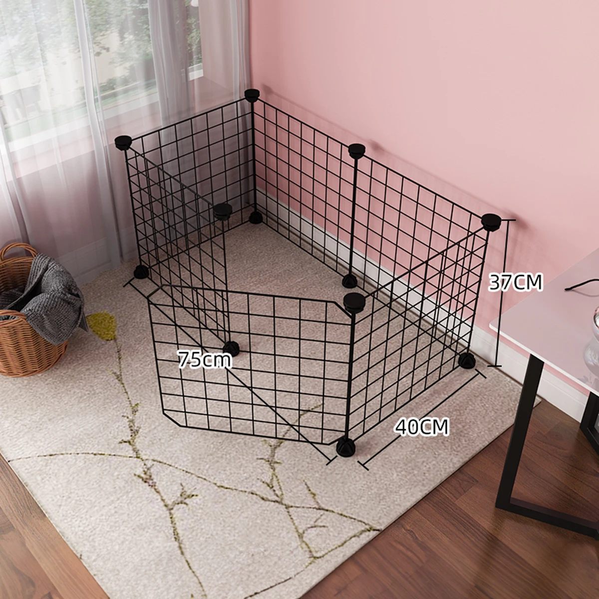 Pet Enclosure Dog Cage Indoor Encrypted Iron Mesh Fence Cat Cage Free Combination Rabbit Guinea Pig Chinchilla Enclosure