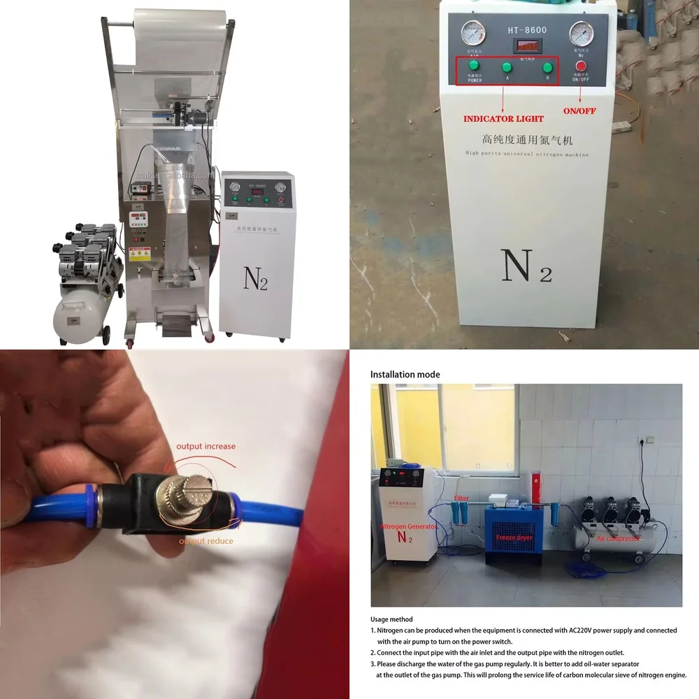 

Генератор азота PSA малой мощности для упаковки пищевых продуктов, попкорна, с функцией наполнения азотом