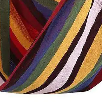Silla hamaca portátil, cómoda, con rayas de colores, para colgar en interiores. 8 best sales Columpio de interior - №3