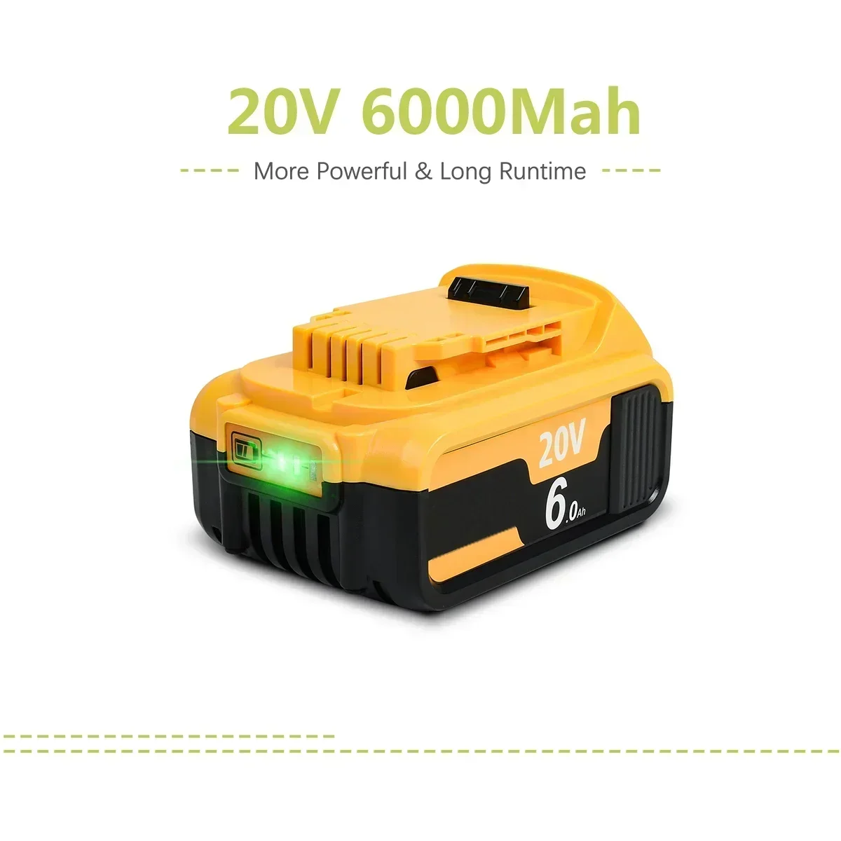  For Dewalt 20V Battery 6.0Ah Replacement Battery For Dewalt DCB200 Rechargeable DCB206 DCB207 DCB204 Power Tool Battery