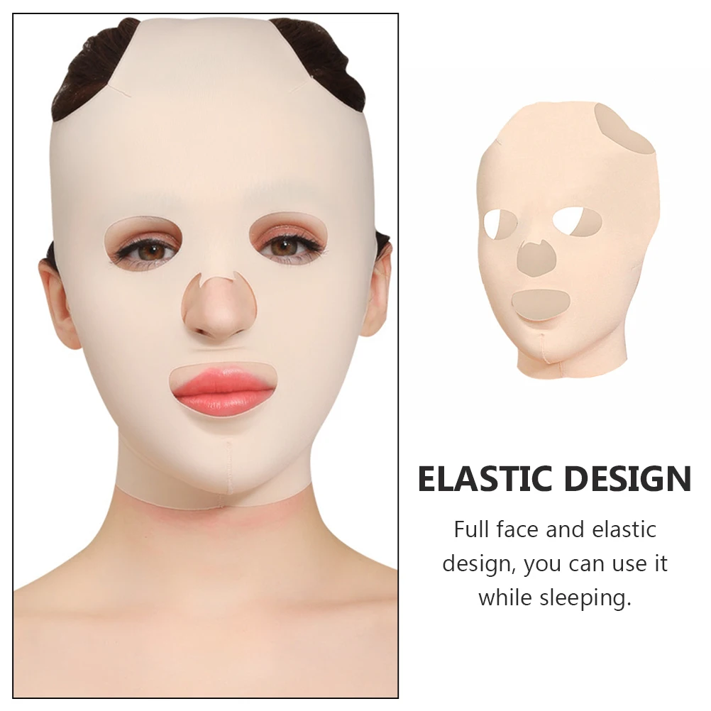 1 stuks huidliftmasker elastische gezichtsbedekking volgelaatsmasker voor slapen anti-rimpel afslanken gezichtsbehandeling huid