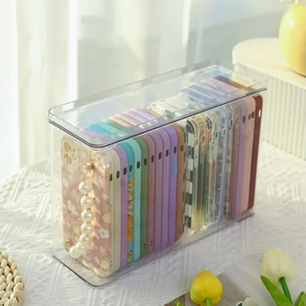 Boîte de rangement pour téléphone portable, style Ins, avec couvercle/poignée, boîte de rangement pour articles divers de bureau, grande capacité, gain de place