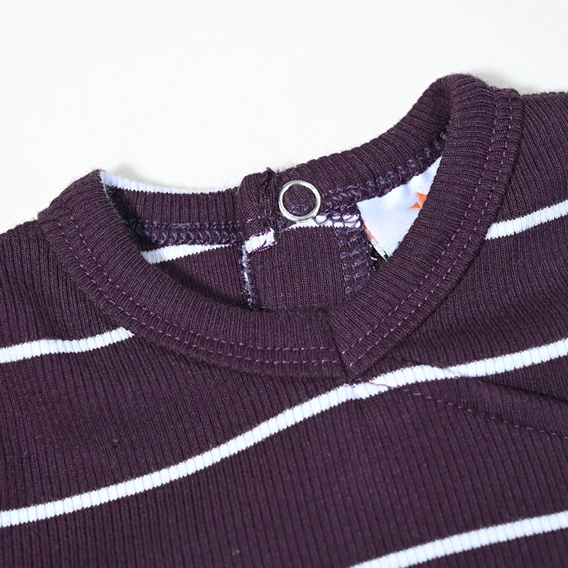 AA-Gestreifte Pyjamas für Kinder Jungen und Mädchen Zweiteiliges Set und Baby-Strampler Langarm Herbst/Winter Gerippte Baumwollkleidung – Detail 35