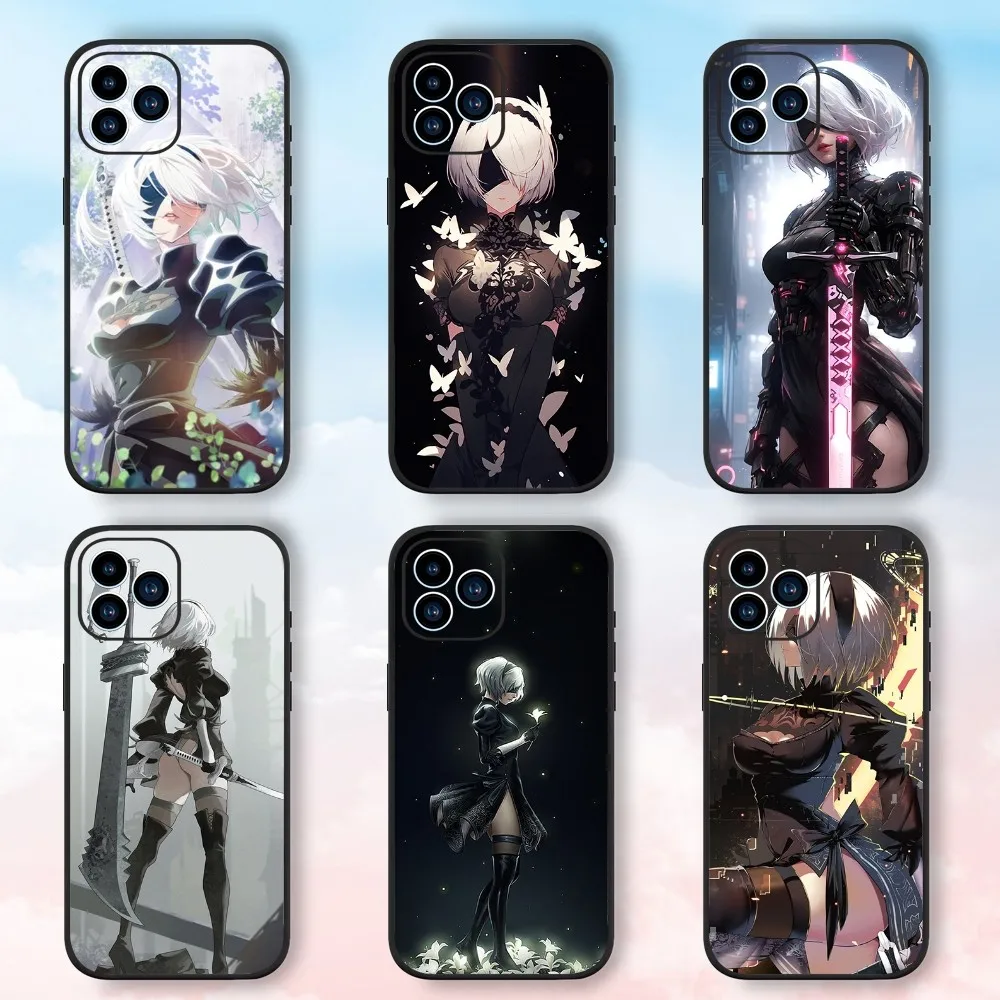 Game N-Nier A-Automata Phone Case For Samsung Galaxy S24 S23 S22 S21 S20 FE S10 S9 S10E Plus Ultra Lite 5G Black Phone Case