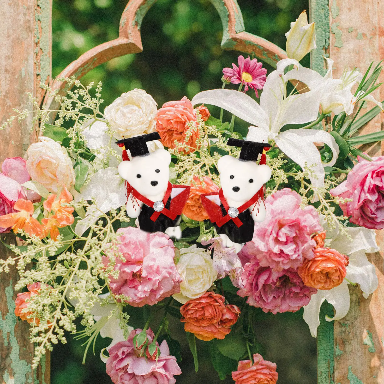 

5Pcs Graduation Bear Bouquet Material Small Decoration Graduation Season Ceremony Gift Unique Flower Bouquet Bears Commencement