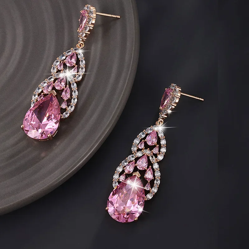 Shining U Vintage Synthetic Stone Drop Earrings Luxury Fashion Party Jewelry for Women Gift