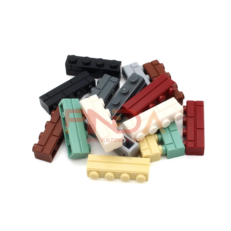 

20pcs small particle building blocks 1x4 wall brick plaid bulk DIY castle building accessories