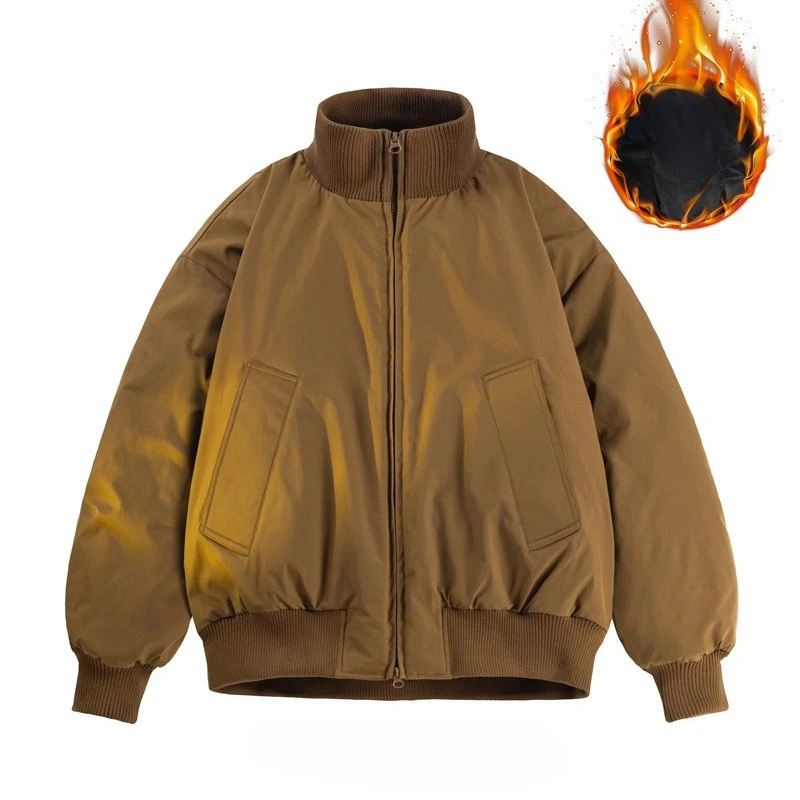 سترة American Retro Pilot سترة قطنية دافئة للرجال سترة قطنية قصيرة متينة وسيم سميكة عصرية