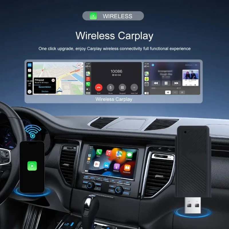 

1 шт. A3715 Универсальный оригинальный автомобильный проводной CarPlay To Wireless CarPlay Box USB To Type-C Разъем Bluetooth: 5.0G Интерфейс: Type-C