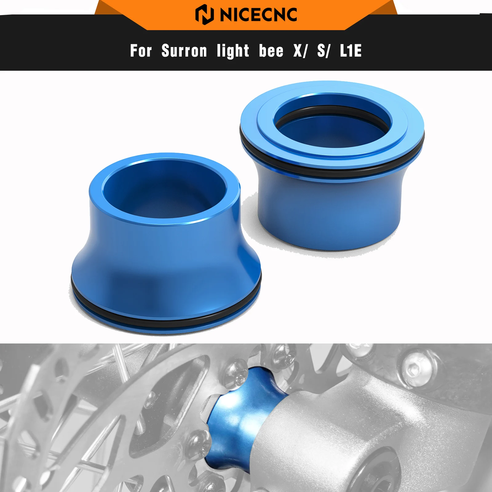 NICECNC Front Wheel Spacers Hub Collars O-ring For Surron light bee X light bee S L1E Segway X160 Segway X260 Sur-ron Bike Part