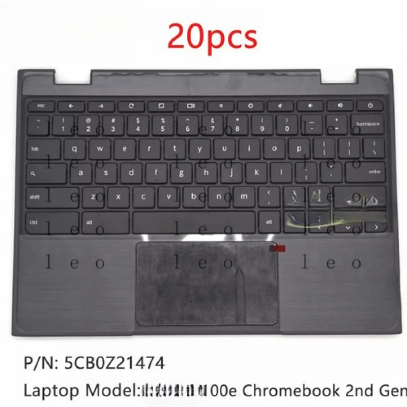 CC  20X New For Lenovo 100e Chromebook 2nd Gen Palmrest US Keyboard Bezel 5CB0Z21474