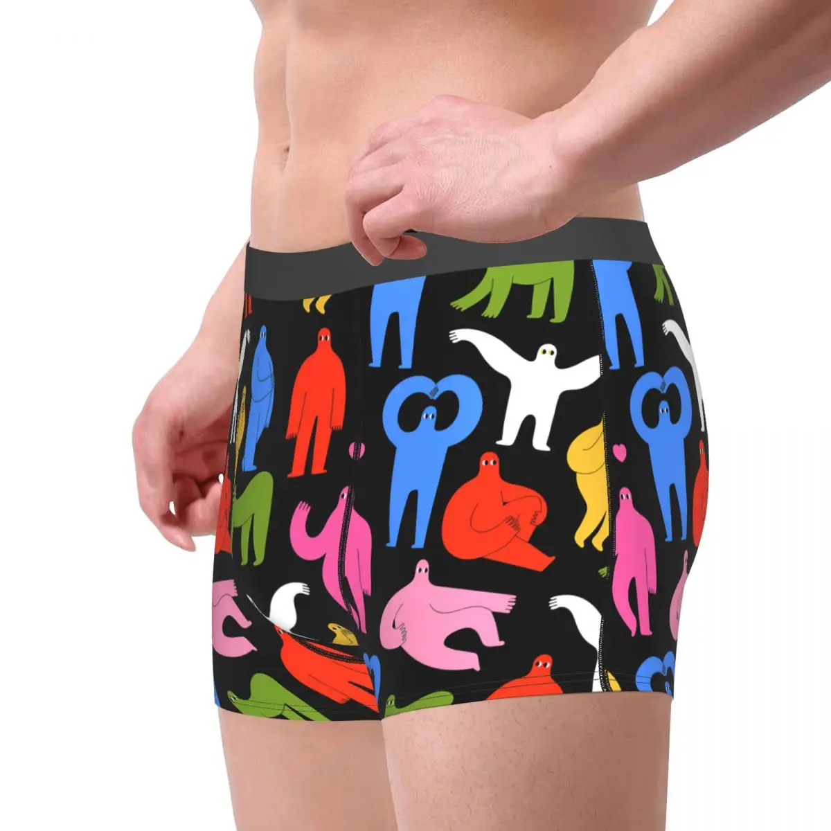 Abstract Colorful People Underpants Breathbale Panties Male Underwear Print Shorts Boxer Briefs