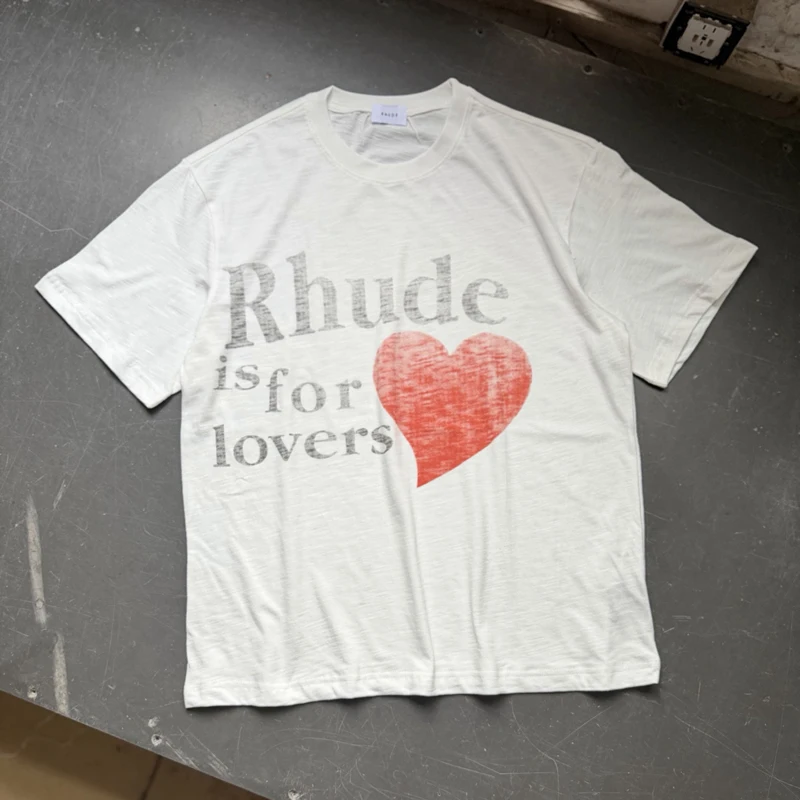 2026Rh Is for Lovers Print T-shirt High Street Women's Men's Graphic Short Sleeve T Shirts Clothing