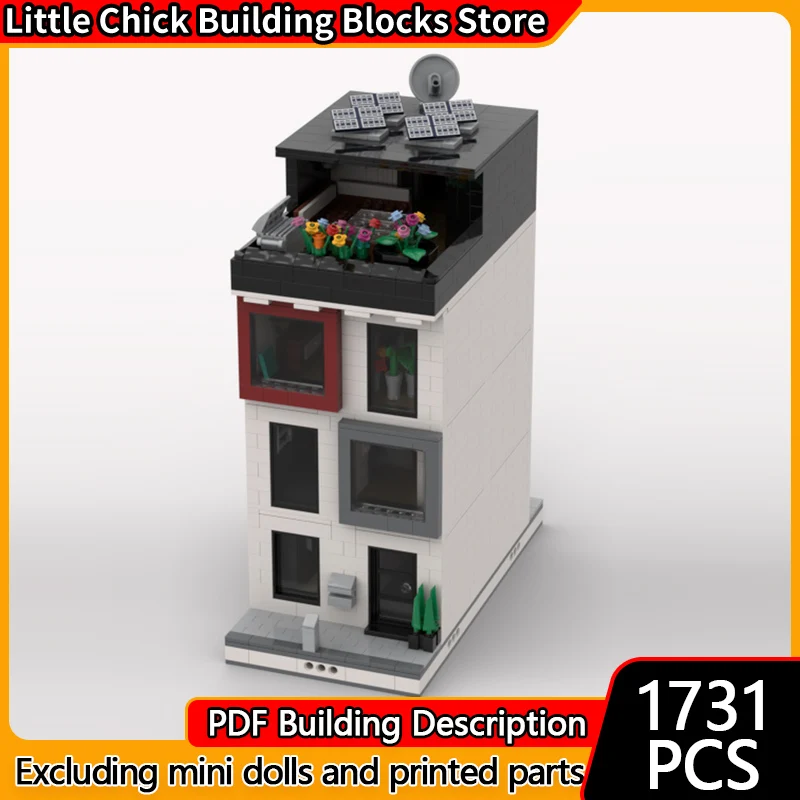 都市の街並みモデル MOC ビルディングブロック モダン建築 モジュラーテクノロジー 子供向けホリデーギフト 組み立ておもちゃセット