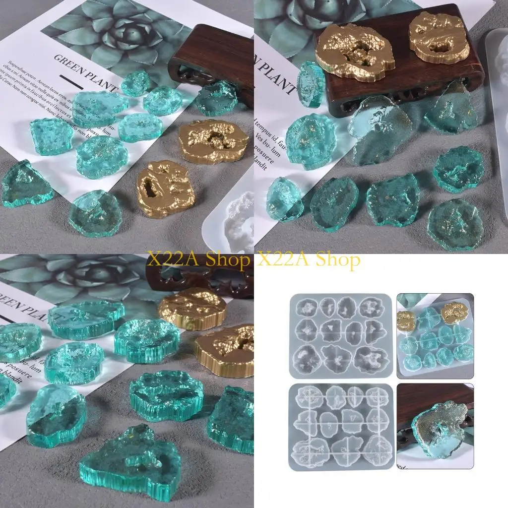 

Unique Irregular Crystal Stone Ornaments UV Crystal Epoxy Mold Necklace Earrings Mold