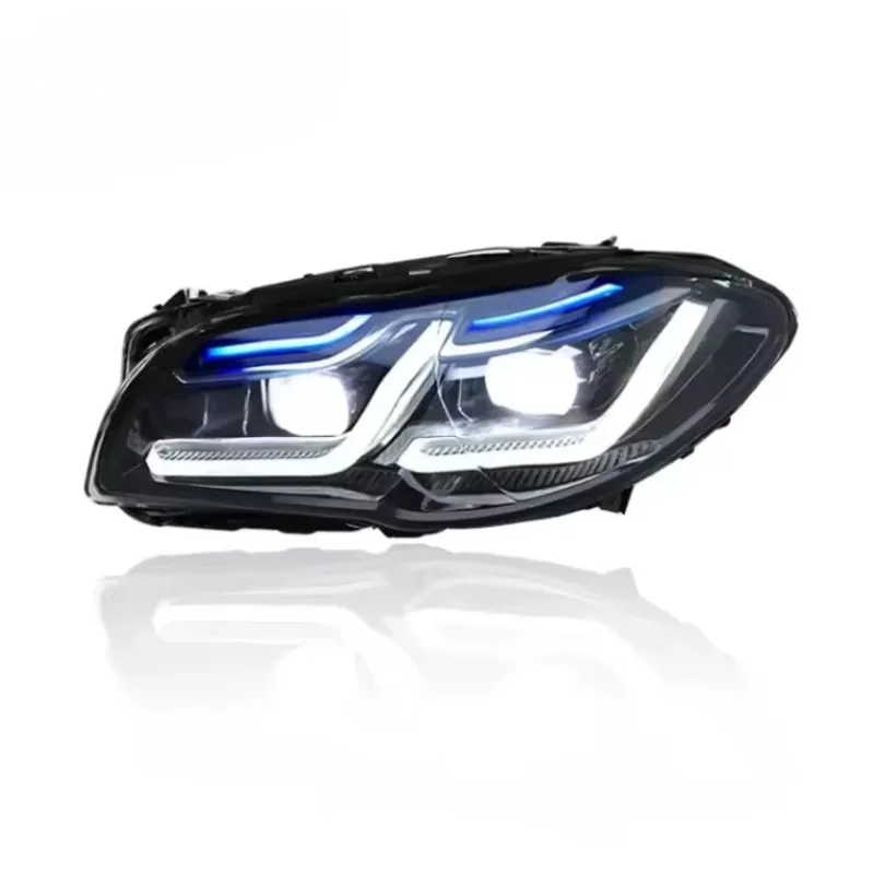 Auto Car Front Light 2010-2017 for BMW 5 Series F18/F10 Headlight Assembly Modified with Thunder Blue Eyebrow LED Headlights